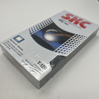 SKC VHS HQ Maxplay Grade Blank Video Cassette Tape T-120 Sealed -h1