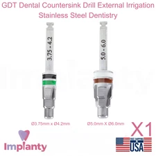 GDT Dental Countersink Drill External Irrigation Stainless Steel Dentistry