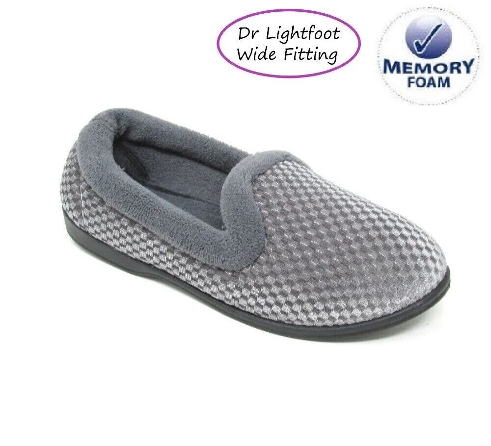SAOLA Pantofole mocassino donna Dr Lightfoot larghe fit memory foam suola rigida taglia