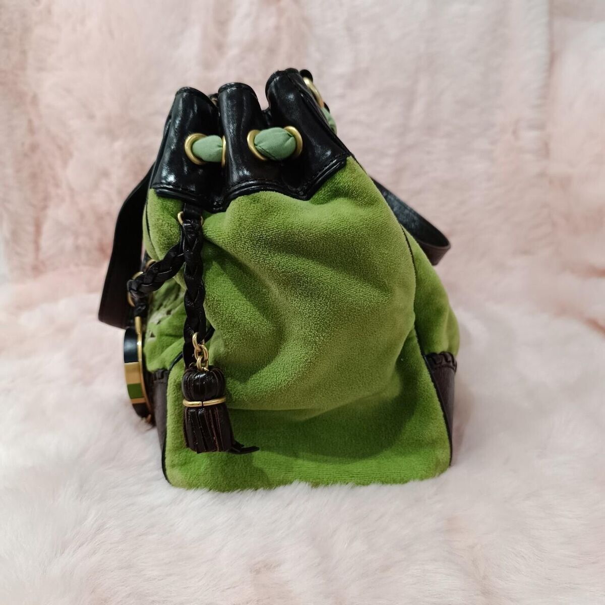 Juicy Couture Daydreamer Tote Bag Purse Green Vintage Bow Juicy Couture Daydreamer Tote Bag Purse Green Vintage Bow