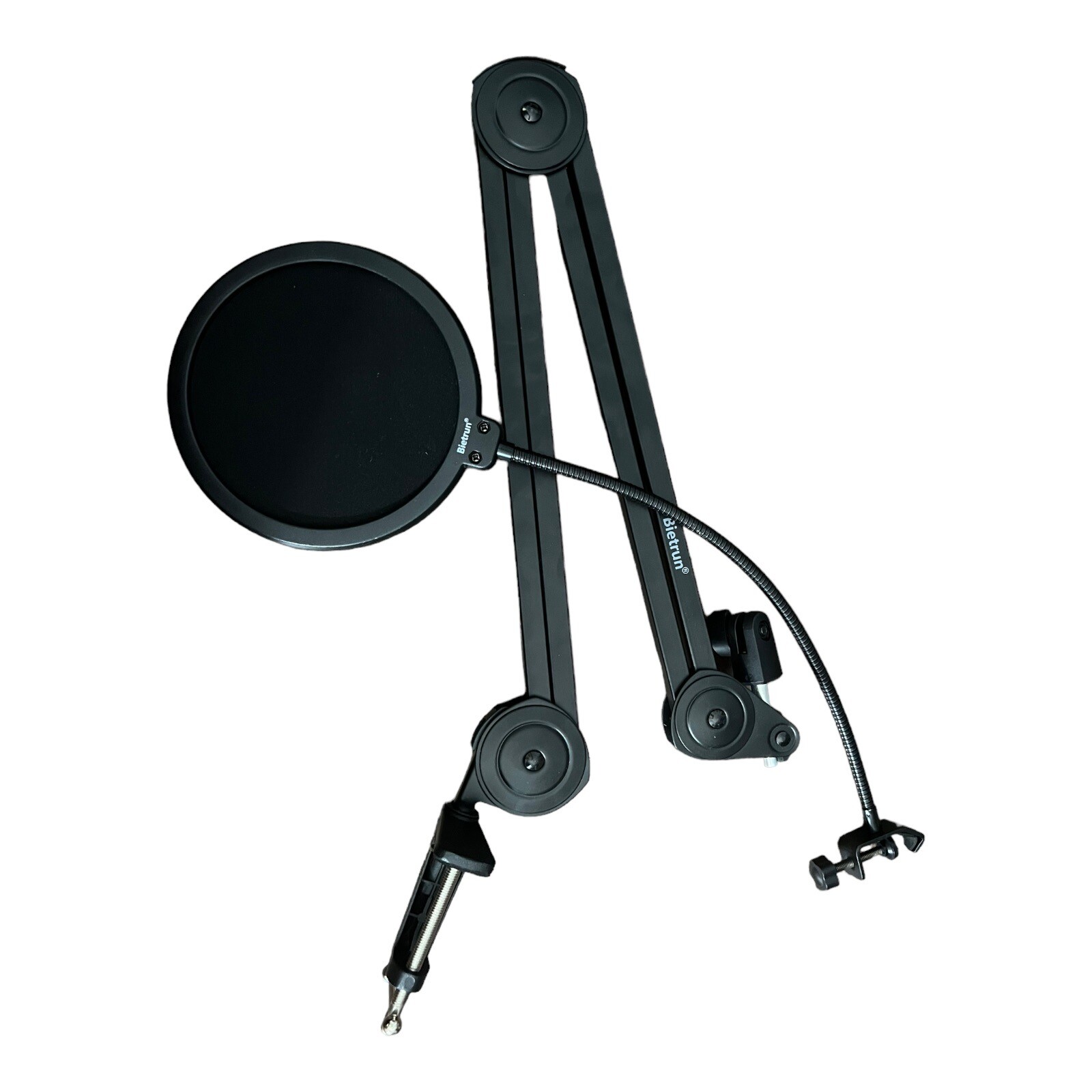Bietrun Foldable Microphone Arm Desk Mount with Round Pop Filter