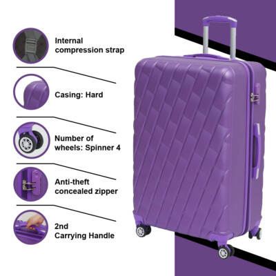 RMW großer ABS Hartschalenkoffer großer Koffer Spinner 4 Rollen Gepäck Trolley Koffer