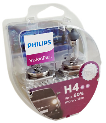 H4 PHILIPS Vision Plus VisionPlus bis 60% mehr Licht 2st. 12342VPS2
