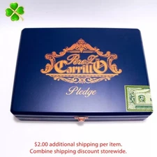 Perez Carrillo Pledge Sojourn Empty Wood Cigar Box 9.75" x 7.25" x 2"