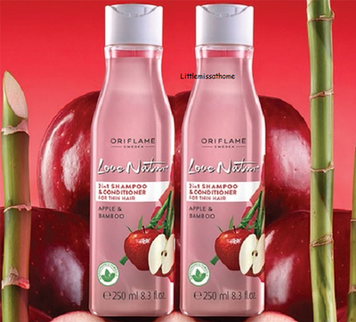 2x Oriflame Love Nature 2 In 1 Shampoo Conditioner Thin Hair