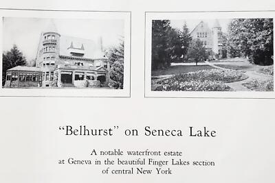 1928 Belhurst Castle Carrie Collins Seneca Lake Geneva NY Resort Photo  Print AD