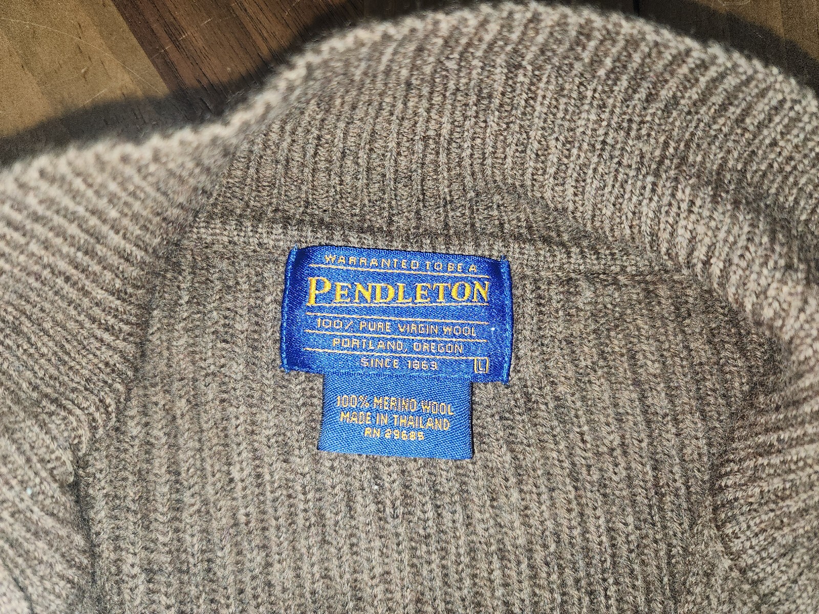 Pendleton Wool Full Zip Up Sweater Jacket, Tan, L… - image 4