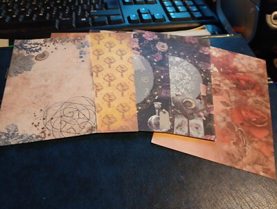 5X SHEETS NOSTALGIC/VINTAGE FOR SCRAPBOOKING/JOURNALS  +/- 13X9 CM (VIN193)