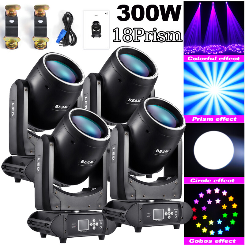 18Prism LED 300W Beam Moving Head Stage Light DMX Spot Lighting DJ Disco Show US
