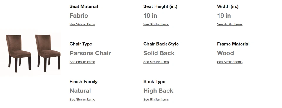 Silla Coaster Bloomfield Collection Chocolate Parson (Juego de 2) Foto 3 de 4