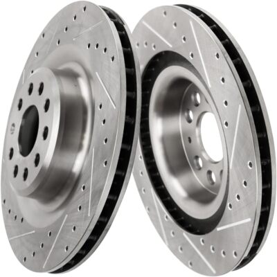 Rear Drilled Slotted Brake Rotors for 2016 2017 2018 2019 2020 2021 Tesla S X