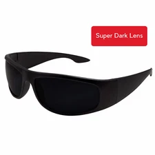 Matte Black Super DARK Lens Biker Wrap Around Chopper Sunglasses Gangster Cholo
