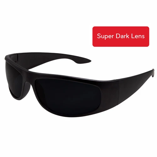 Matte Black Super DARK Lens Biker Wrap Around Chopper Sunglasses Gangster Cholo