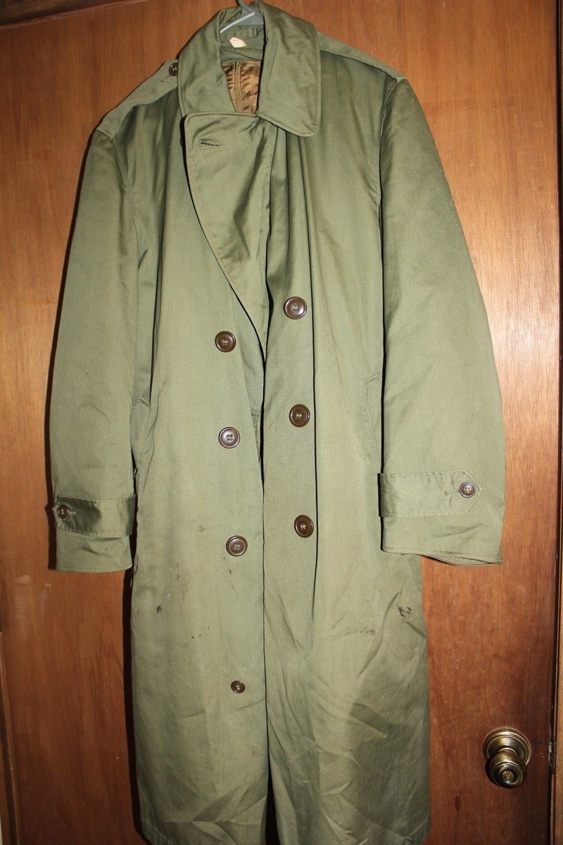 60’s “US ARMY” OG-107 OVERCOAT Original 1960s US Army O.G. 107 Raincoat - Size Regular Medium