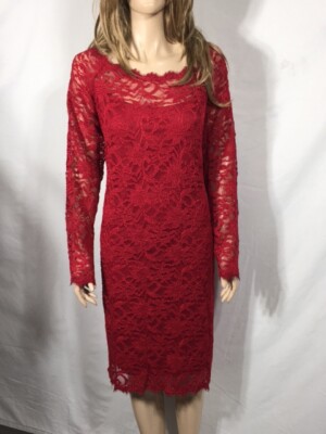 Women's NWT Jump Apparel Plus Romantic Sheath Lace Red Dress Size 2X | eBay