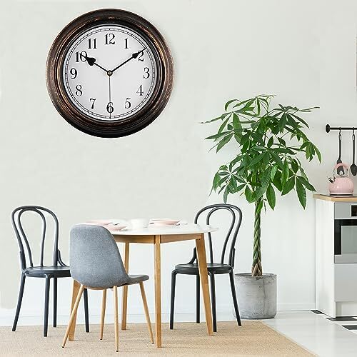 12 Inch Retro Wall Clock Silent Non-Ticking for Bedroom