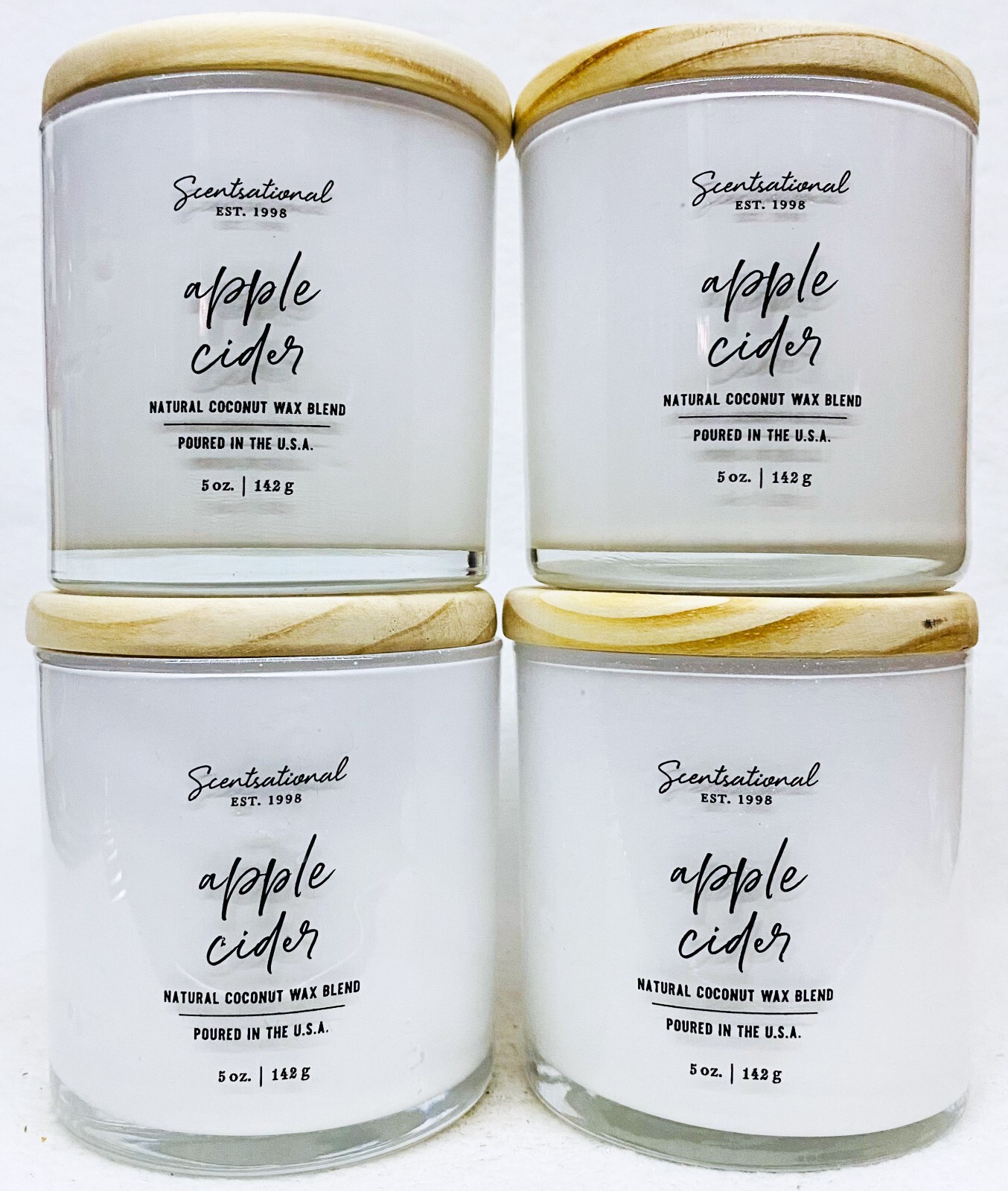 4 Scentsational APPLE CIDER Natural Coconut Wax Blend Small Candle Mini