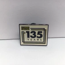 P&H Mining Celebrating 135 Years Embossed Lapel Pin Crane Shovel Harnischfeger