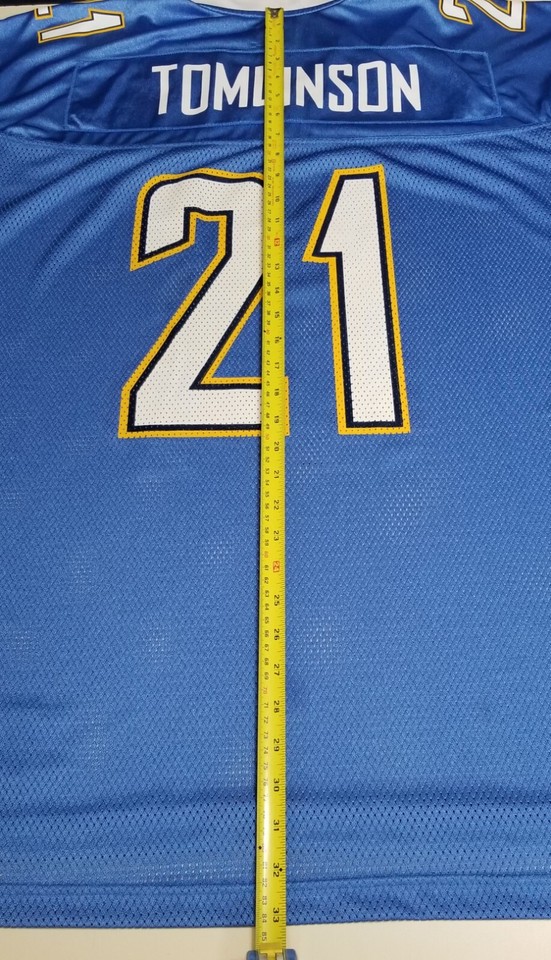 NFL SAN DIEGO CHARGERS TOMLINSON 21 VTG REEBOK POWDER BLUE MESH JERSEY