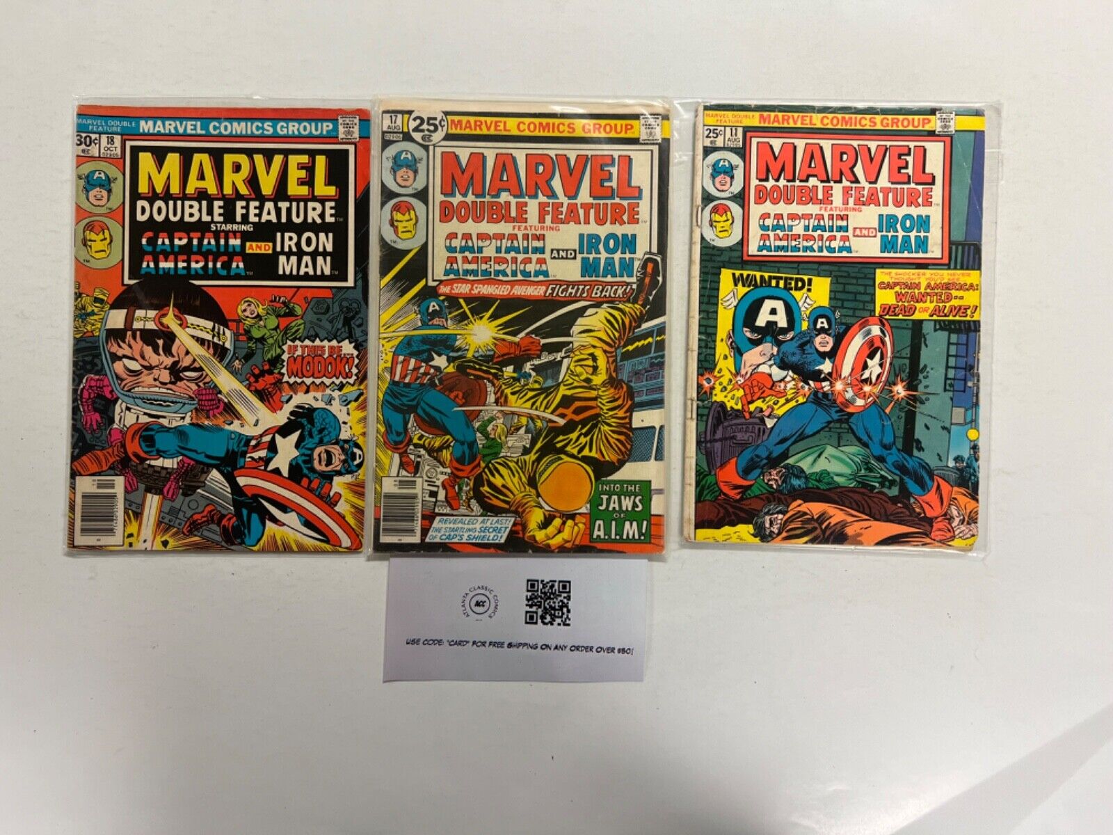 3 Marvel Double Feature Marvel Comic Books # 11 17 18 Defenders Thor 4 JS40