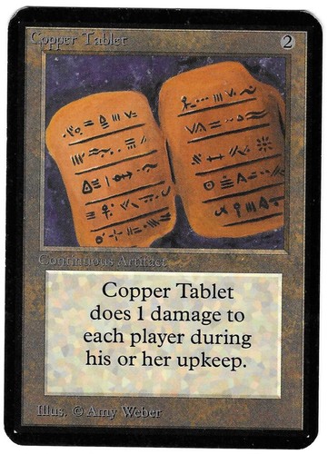 MTG Copper Tablet Alpha -Colorless Artifact- art by Amy Weber Magic