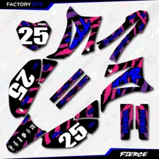 Retro Black Blue Fierce Racing Graphic Kit fit 08-25 YAMAHA TTR125 TTR 125 decal