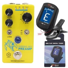 Mosky LM741 PREAMP Guitar Effect  Pedal Ov/drive Preamp Si Ge Soft M Ser + TUNER