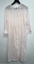 VINTAGE Barbizon Robe Womens Size Medium Pale Pastel Pink House Coat Button Up
