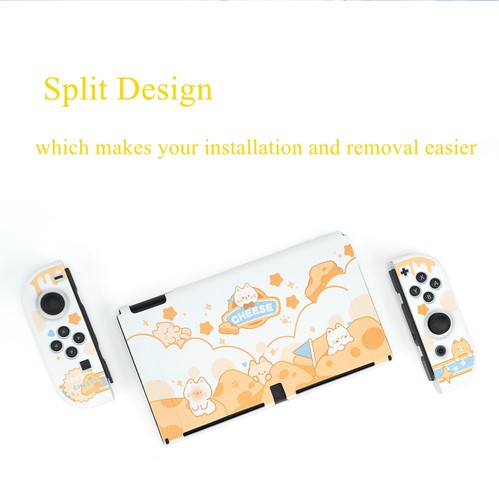 For Nintendo Switch OLED Protctive Case TPU Slim Shell Soft Cover Cheese Cat - Picture 5 of 9