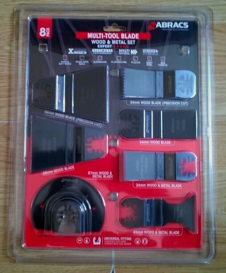 Abracs MTWMSET8 Wood and Metal Multi Tool Blade Set 8pce for sale online eBay