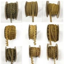 Perial Co Gold Metallic Trim Braided look like Antique Vintage Sold by the Yard