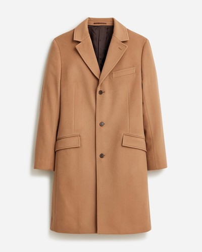 $548 J.Crew Men’s Overcoat Italian Fabric Wool-Cashmere 36S Camel/Toffee - Picture 6 of 11
