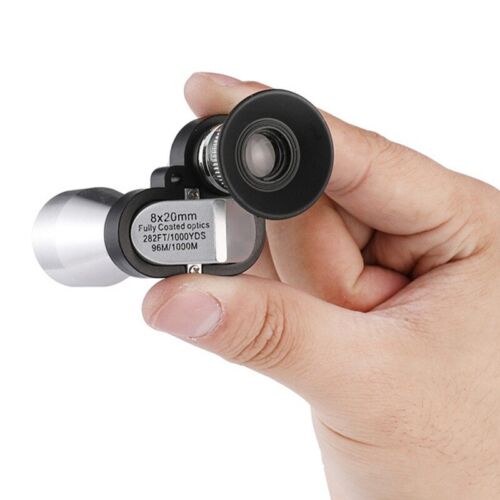 Mini télescope portable monoculaire 8 x 20 pour chasse alpinisme observation des oiseaux - Photo 1 sur 19