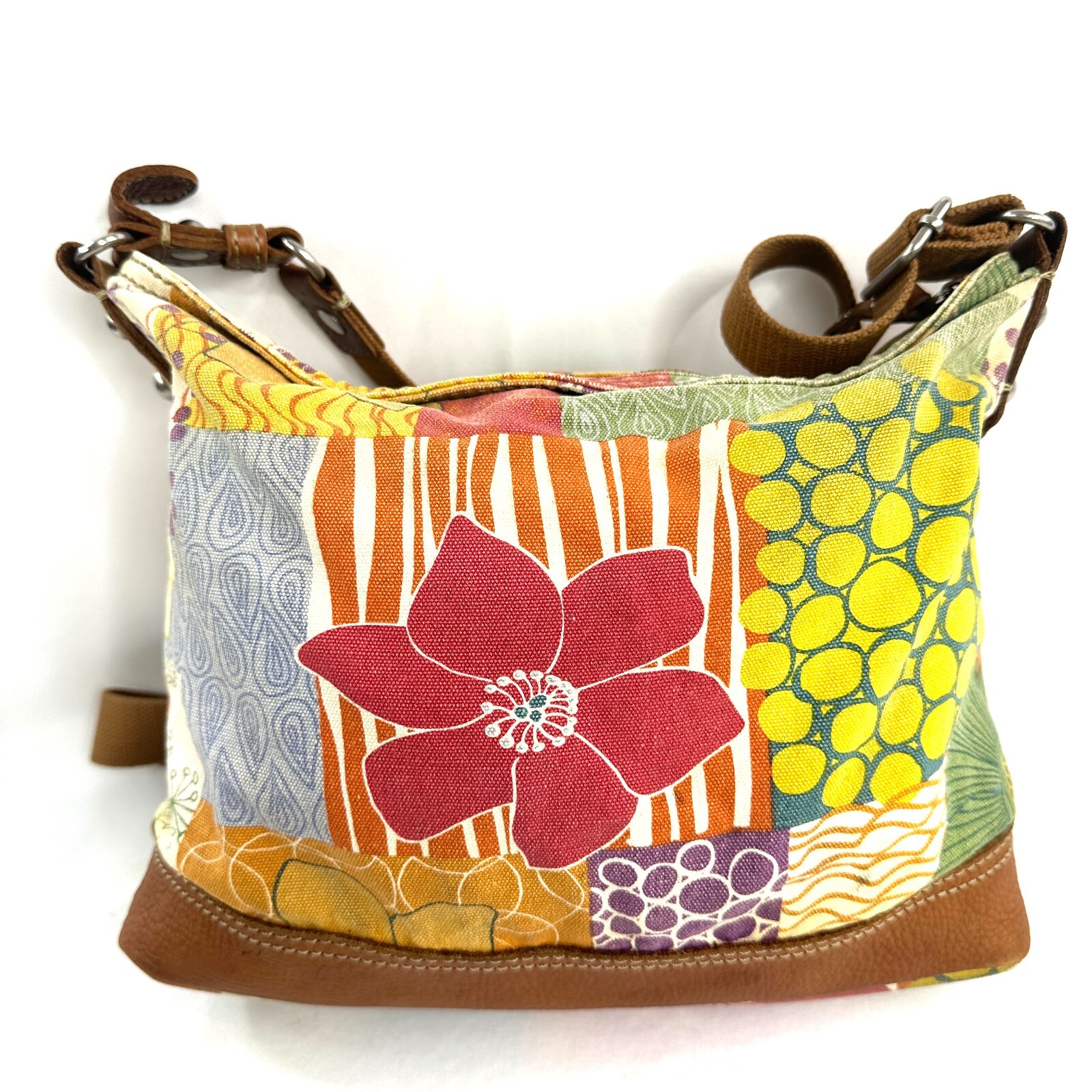 Fossil Multicolor Patchwork Print Canvas Medium C… - image 4