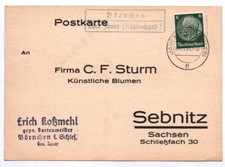 Postcard Koßmehl Gartenmeister Börnchen IN Silesia Stamp Over Jauer Katzbac