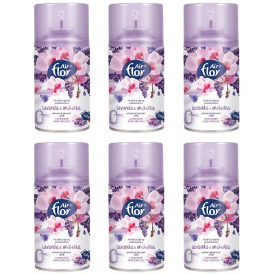 6 Stück Air Flor Lavendel und Orchidee Nachfüller Aerosol kompatibel Diffuser 250ml
