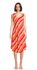 The Pioneer Woman Ladies Sunsest Stripe Mango Split Neck Dress SZ XL (16-18) NEW