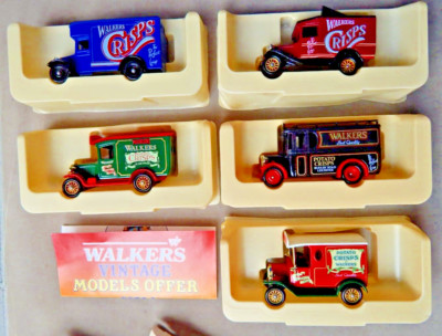 WALKERS CRISPS MAILAWAY DRUCKGUSS LLEDO MODELLWAGEN/LKW X 5 HERGESTELLT IN ENGLAND