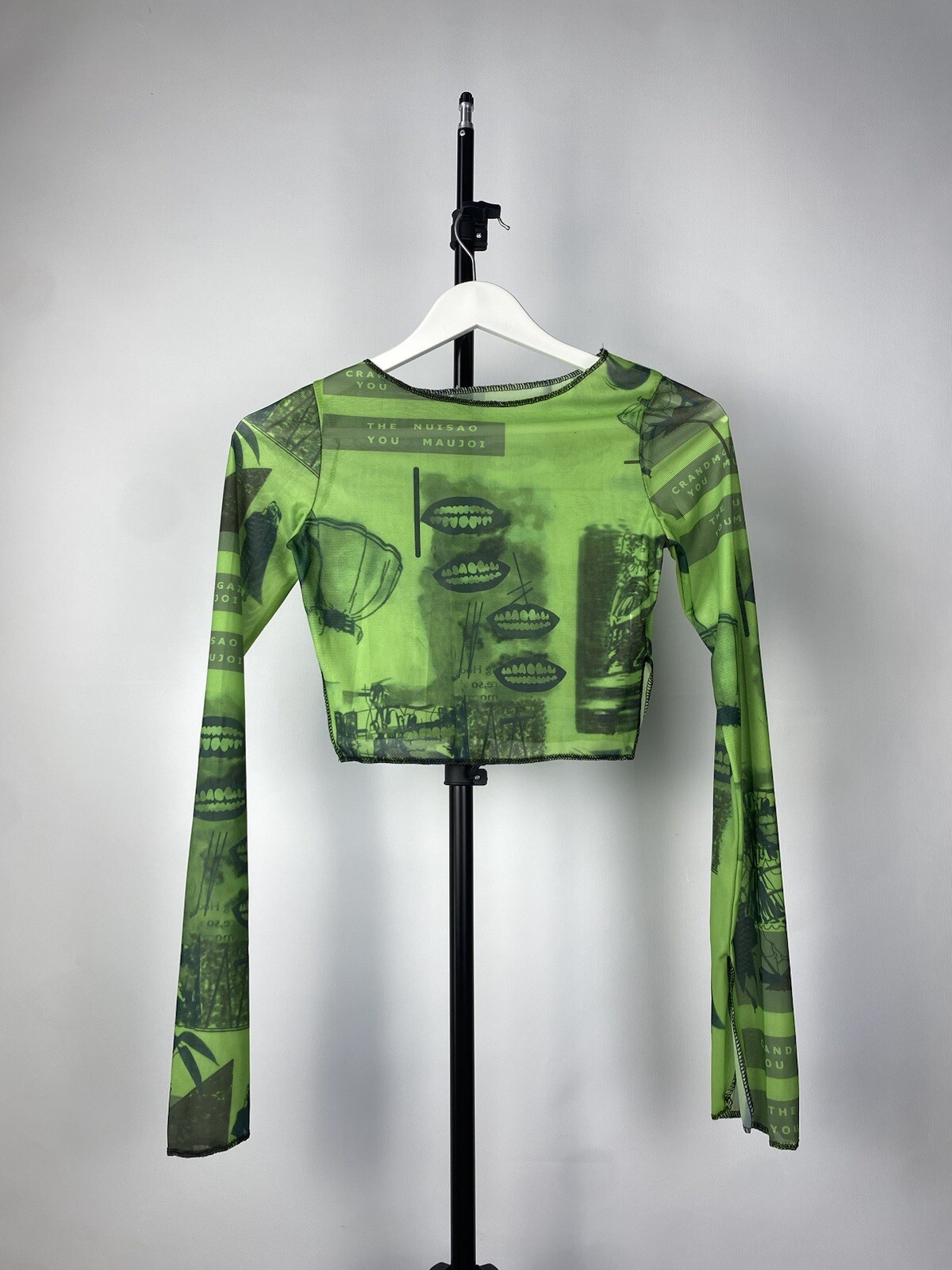 🔥Sexy Darkness Avant Garde Tattoo Punk Emo Mesh Top Blouse M Opium Queen Y2k