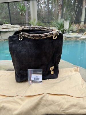 Louis Vuitton Whisper GM Kohl Embossed Monogram Suede