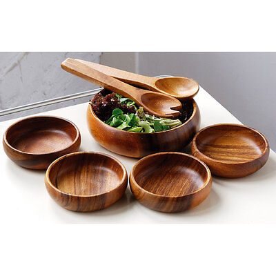 Socorro 7Pc Salad Set Acacia Wood Salad Bowl/4 Bowls/2 Servers Home  Restaurant | eBay