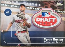2020 Topps Byron Buxton 2012 Draft Day Medallion Card GOLD 1/25 First Off Print!