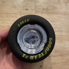 Goodyear Tire Ashtray CHEVY CAMARO Chevrolet Glass Rubber Race Car Truck Auto