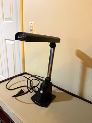 OttLite Black Folding Adjustable Corded Desk Lamp w/ Push Button Control