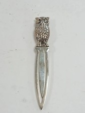 Sterling Silver 925 Owl Bookmark Figural Bird Design 8.4g Collectible Gift Idea