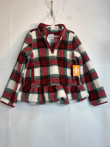 Gymboree Girls Plaid Sherpa Half Zip Mock Neck Long Sleeve Pullover - Bild 5 von 24