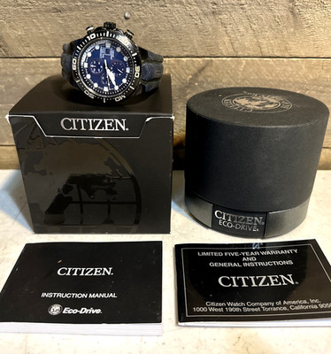 Citizen Eco-Drive WR200 SSB Blue Dial Watch Tested Working CA0515-D2L