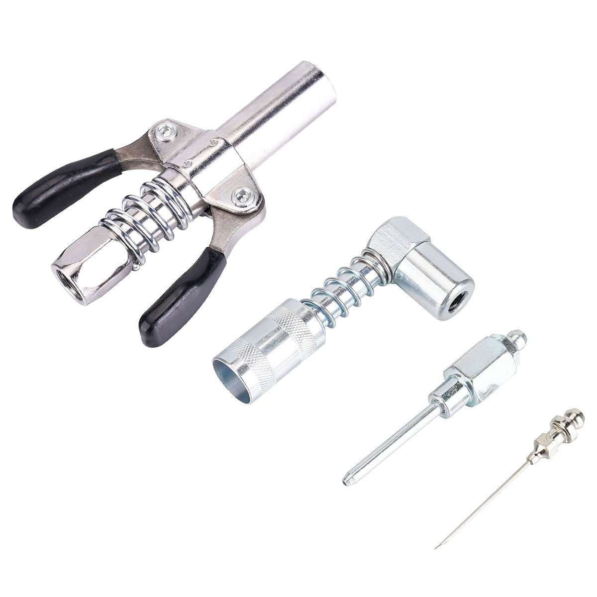 Grease Gun Accessory Kit 90 Degree Coupler Adapter Needle Tips Dispenser Steel