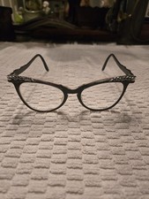 1950-60s Wingtip Cat Eye Glasses Womens Daisies