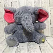 Grey Plush Elephant Soft Toy with Pink Ears, Small 15-35cm, 12 Months & Under